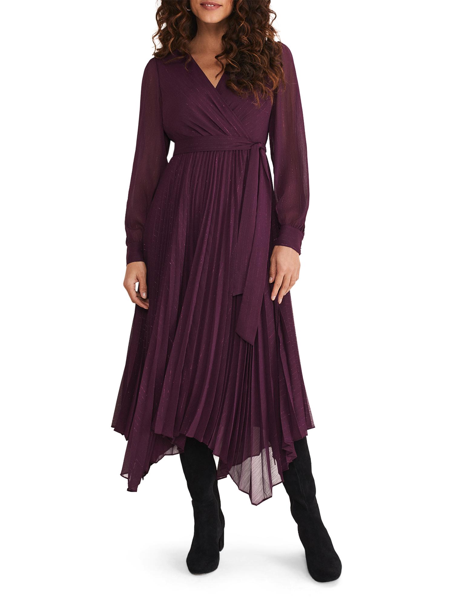 Phase Eight Dani Pleated Belted Midi Dress in Purple Lyst UK