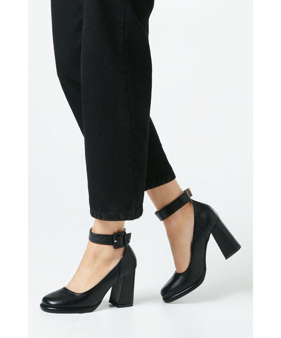 Faith Celine High Block Heel Platform Court Shoes in Black Lyst UK