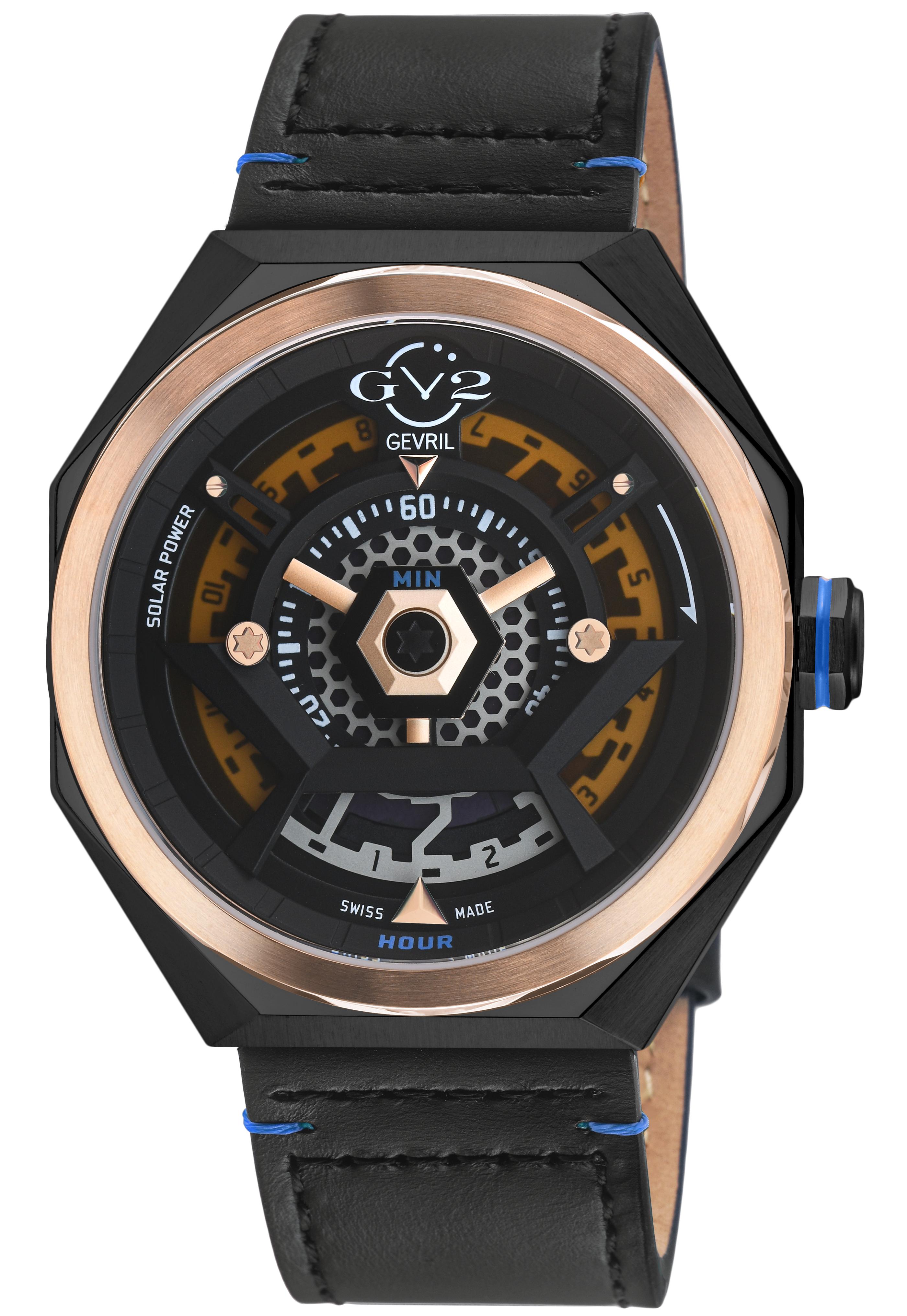 Gv2 Stella Solar Power Swiss Quartz Multi Dial, Handmade Italian