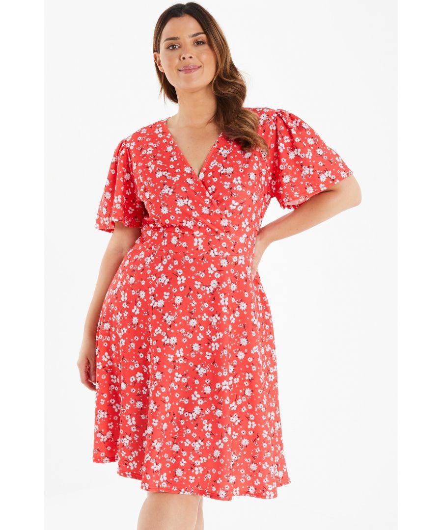 Quiz curve red dress store