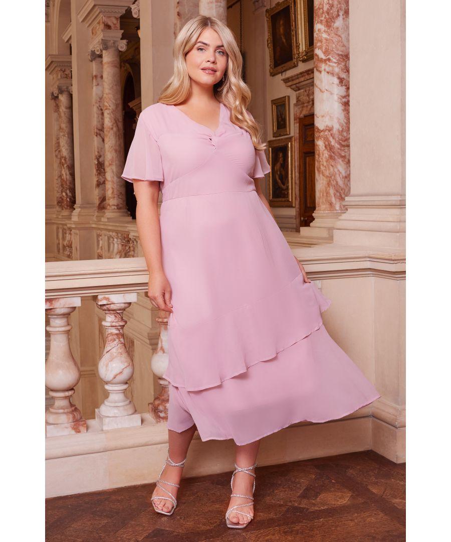 Pink Quiz Clothing Prom Dresses Quiz Curve Chiffon Midaxi Dress In