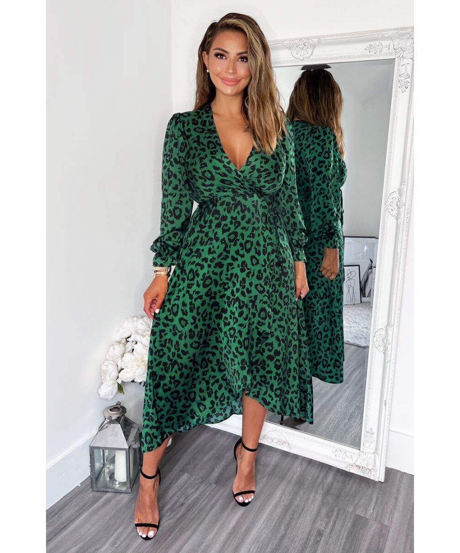 slim fit dress slacks Green and Animal Print Ruched Mini Dress – AX Paris main image 1