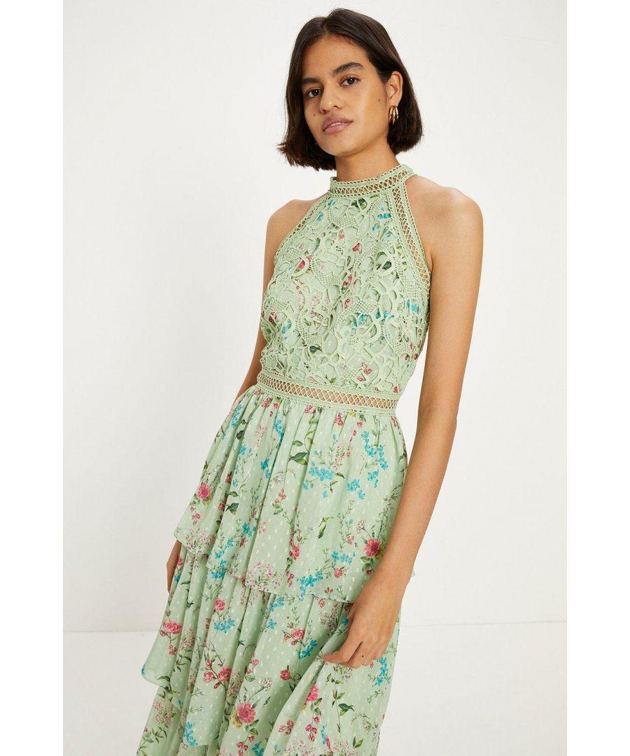 Oasis floral tiered midi dress online