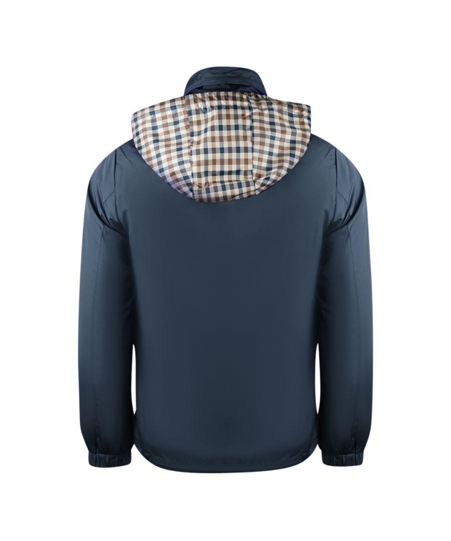 Aquascutum Plain Hide Hood Lightweight Jacket in Blue for Men