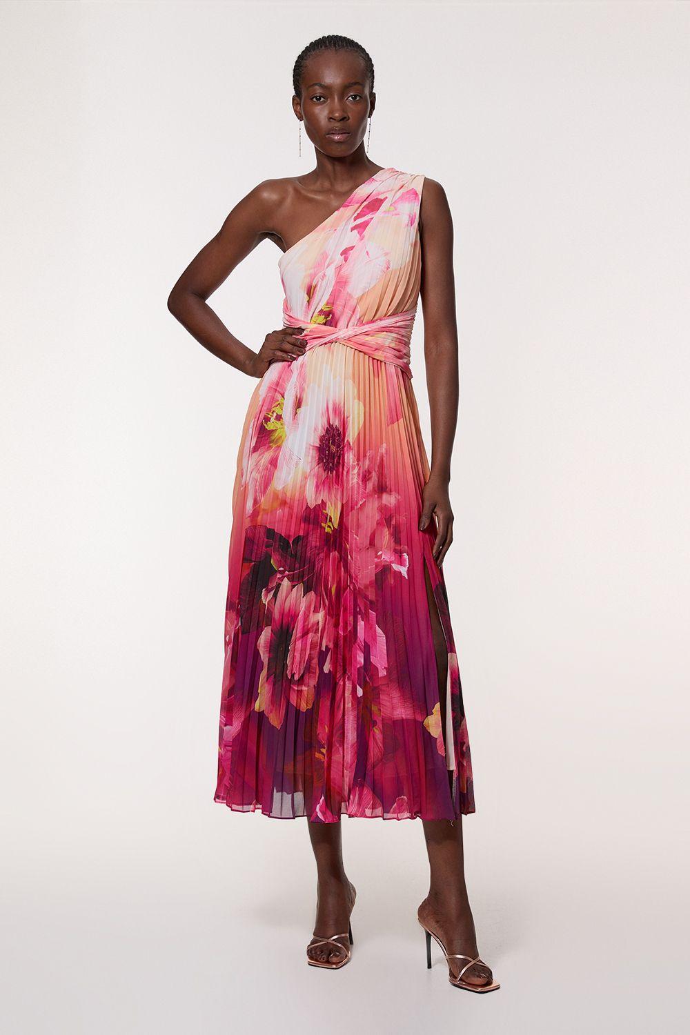 Ombre Floral Karen Millen Floral Midi Dress KAREN MILLEN Ombre