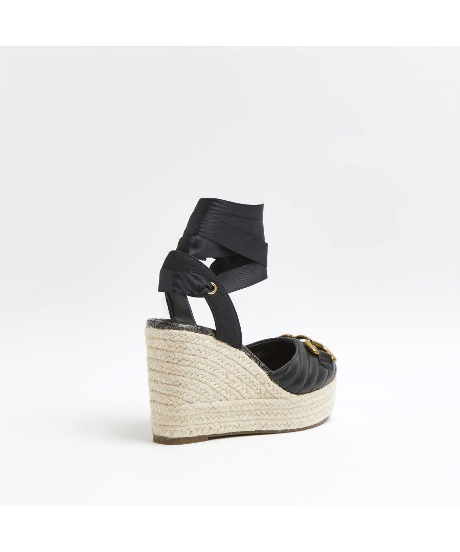 Black buckle best sale wedges
