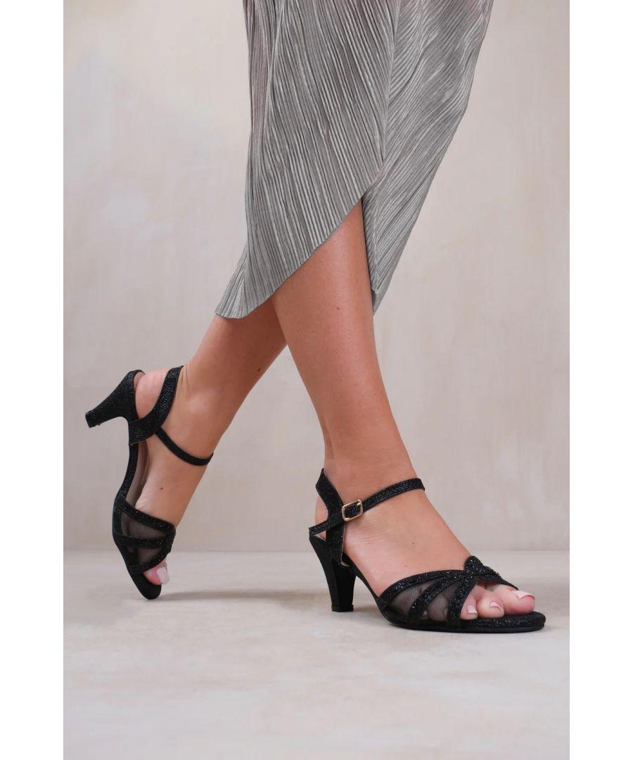 Where s That From Wheres Jillian Wide Fit Diamante Mesh Strappy Heel in Grey Lyst UK