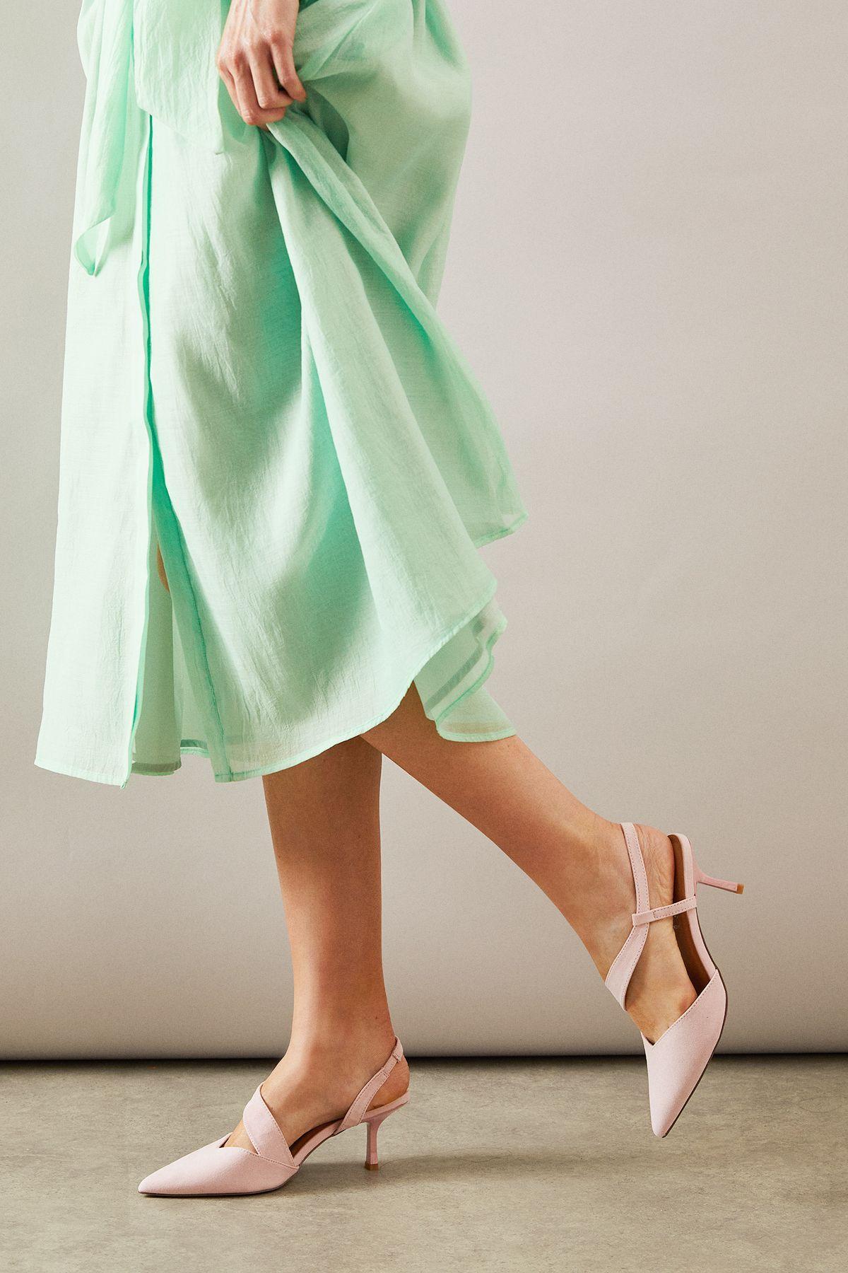 Evelyn Kitten Heel Sandals Wide Fit Kitten Heels Stiletto Heels For Wide Feet Heels Wide Fit Evelyn Satin  Asymmetric Slingback Kitten Heel