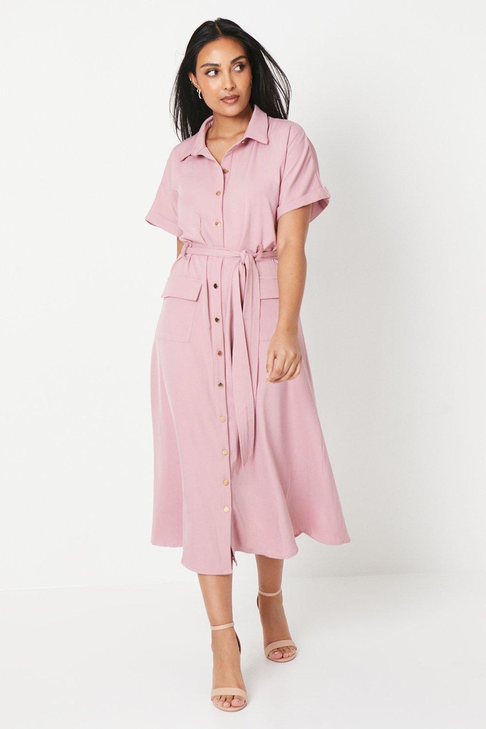 PRINCIPLES Petite Belted Utility Shirt Dress in Pink Lyst UK