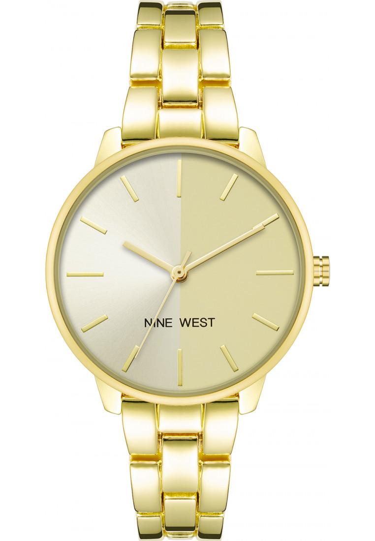 Nine West Orologio Elegante Donna NW/2490RGTN – Quadrante Oro Rosa, Cinturino In Ecopelle Marrone, Lente Minerale