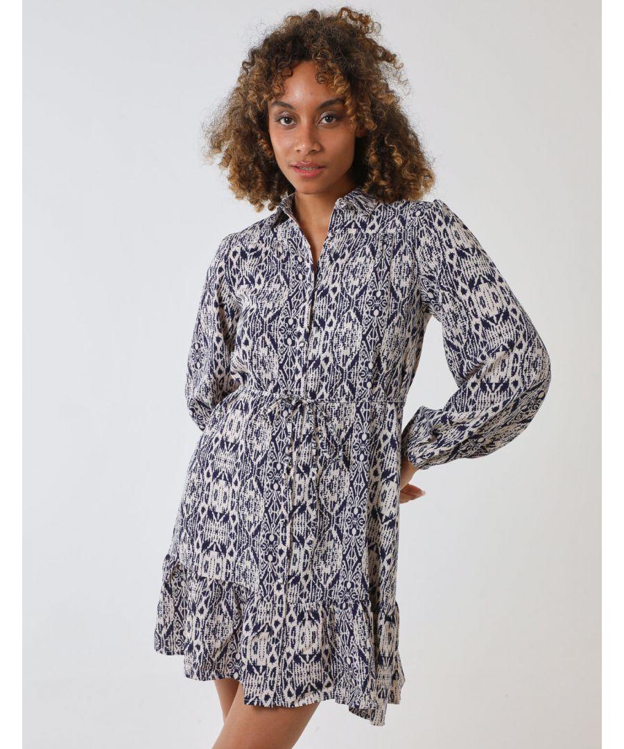 Blue Vanilla Long Sleeve Mini Shirt Dress in Grey Lyst UK