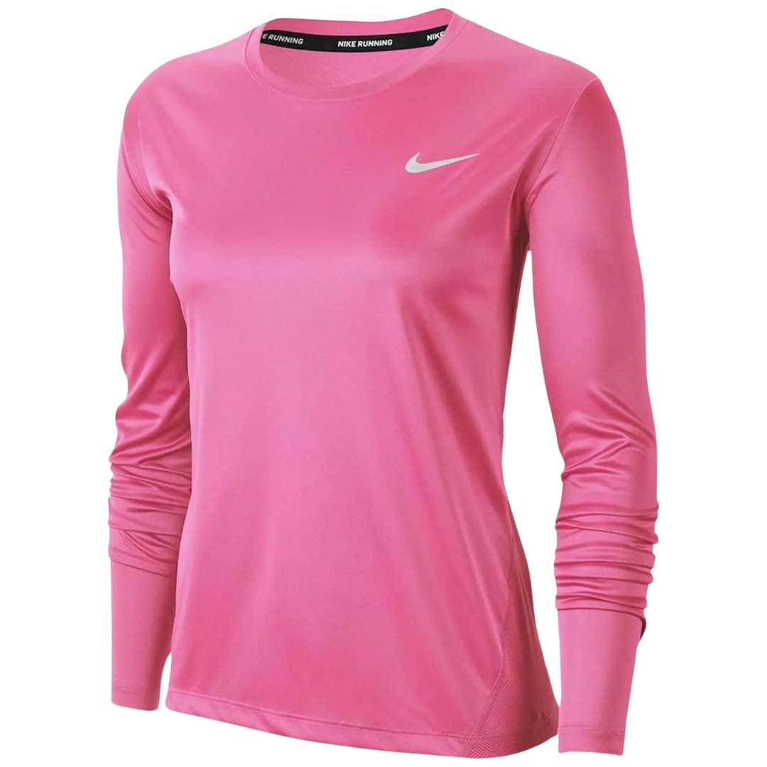 pink nike long sleeve running top