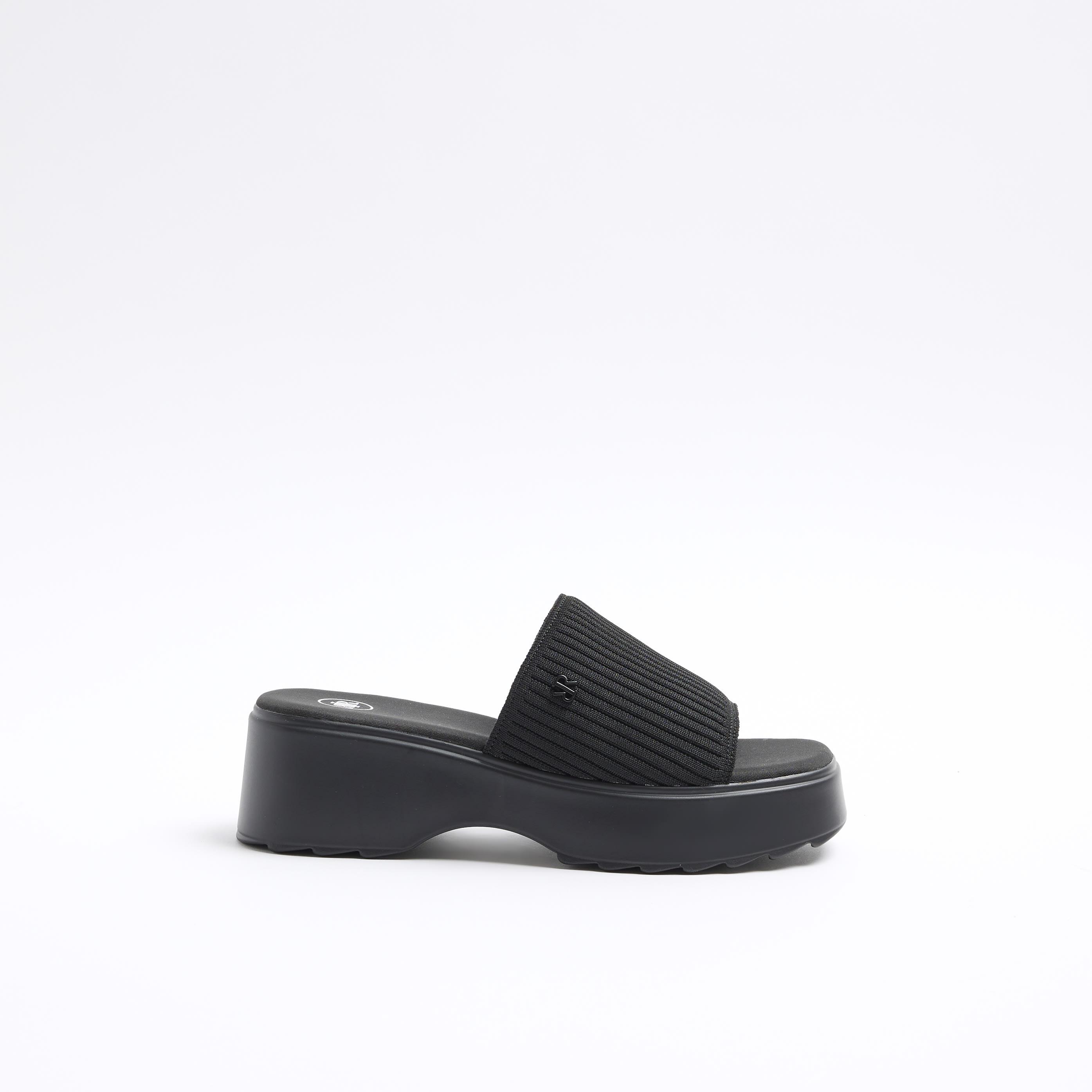 River Island Sandals Knit Flatform Material_Textile in Black Lyst UK