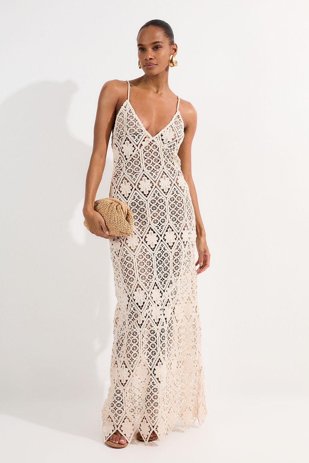 Karen Millen Beach Crochet Maxi Dress in White | Lyst UK Karen Millen Beach Crochet Maxi Dress in White | Lyst UK