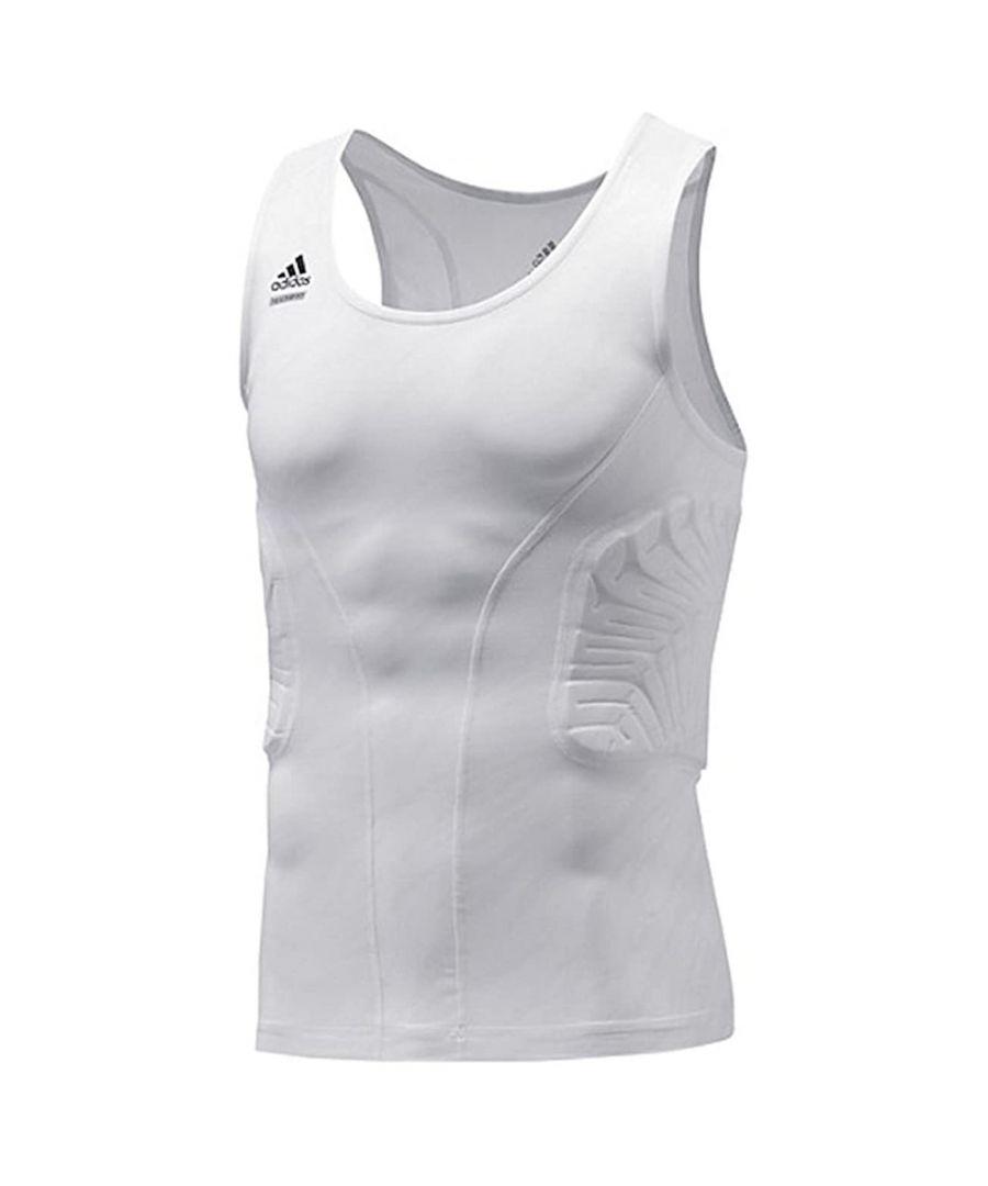 adidas Techfit White Sleeveless Padded Compression Tank Top O25482 in Grey  for Men | Lyst UK