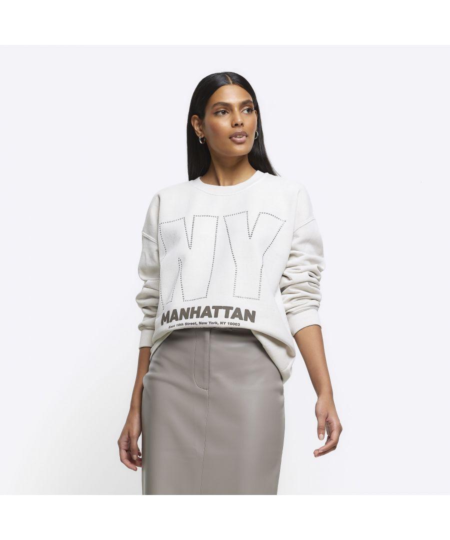 River island deals white sweatshirt