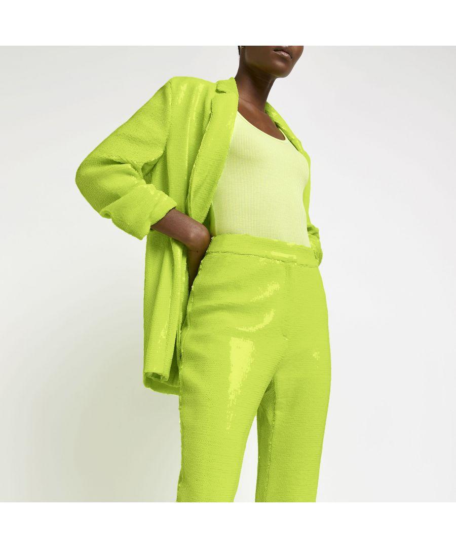 Neon Lime Sequin outlets Flare co-ord