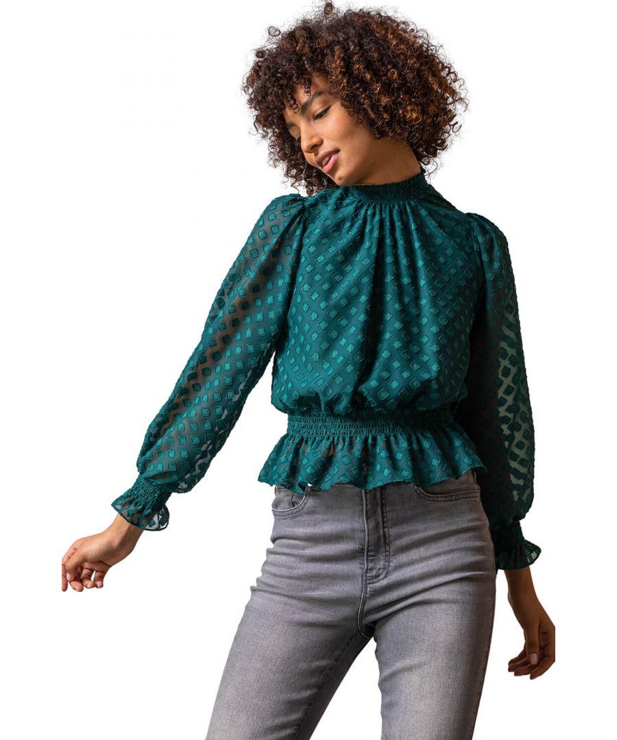 High neck embellished top deals