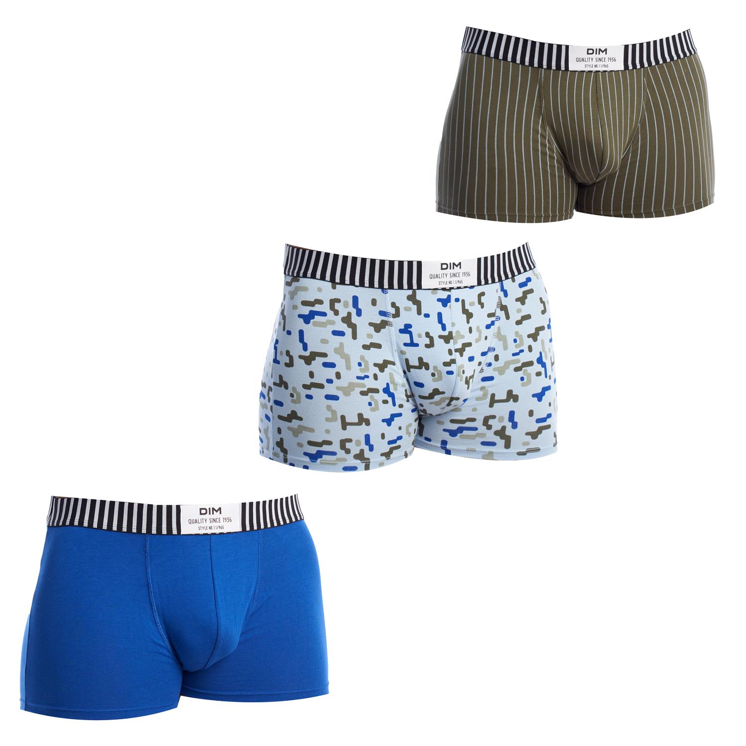 DIM Powerful Boxer X3 voor heren, veelkleurig (Rouge Baiser/Bleu