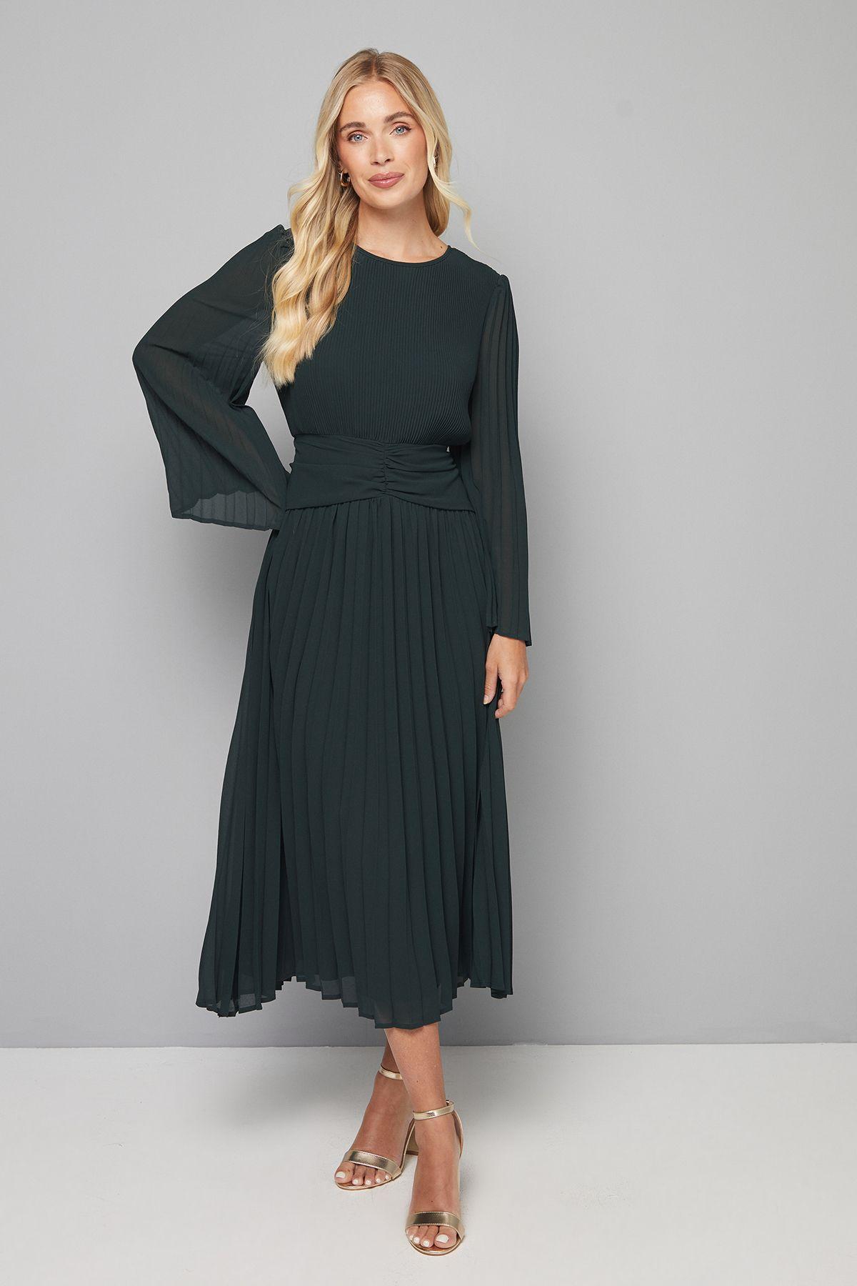 Midi Dresses Wallis Colour Block Dress Wallis Petite Pleated Flare