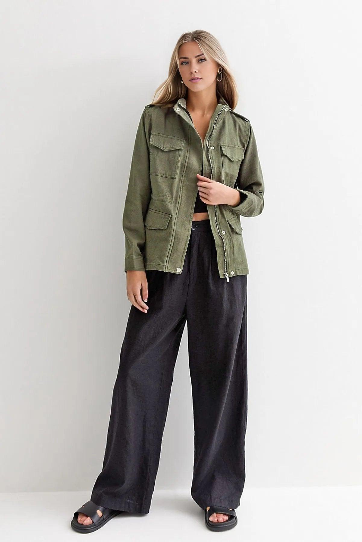 New Look Canvas Military Jacket in Green Lyst UK