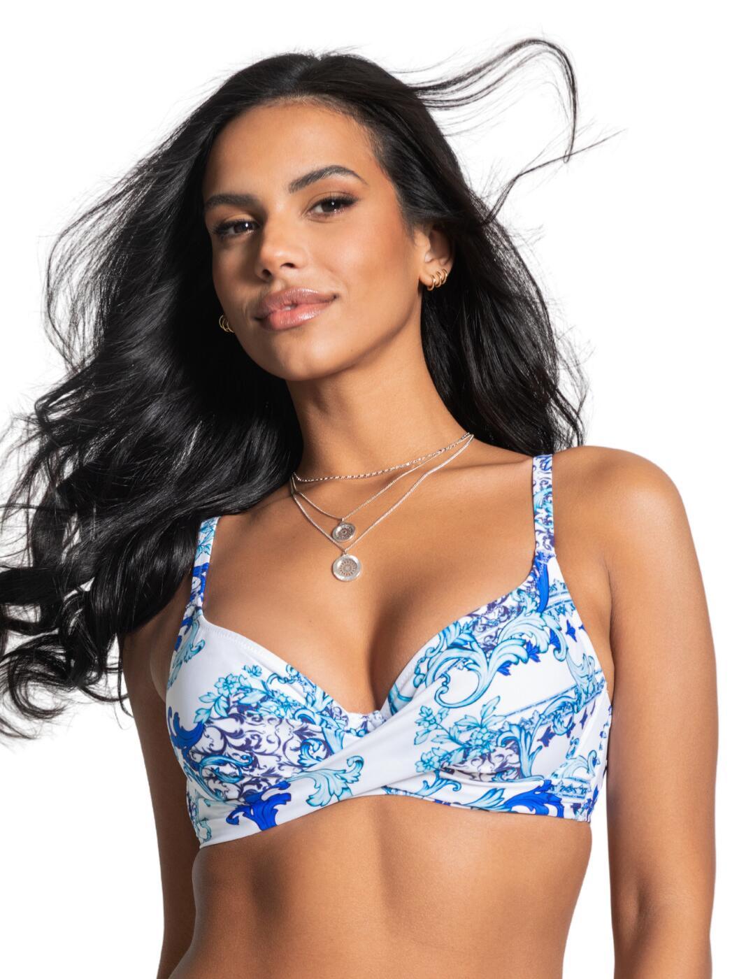 Pour Moi Amalfi Twist Front Bikini Top in Blue Lyst UK