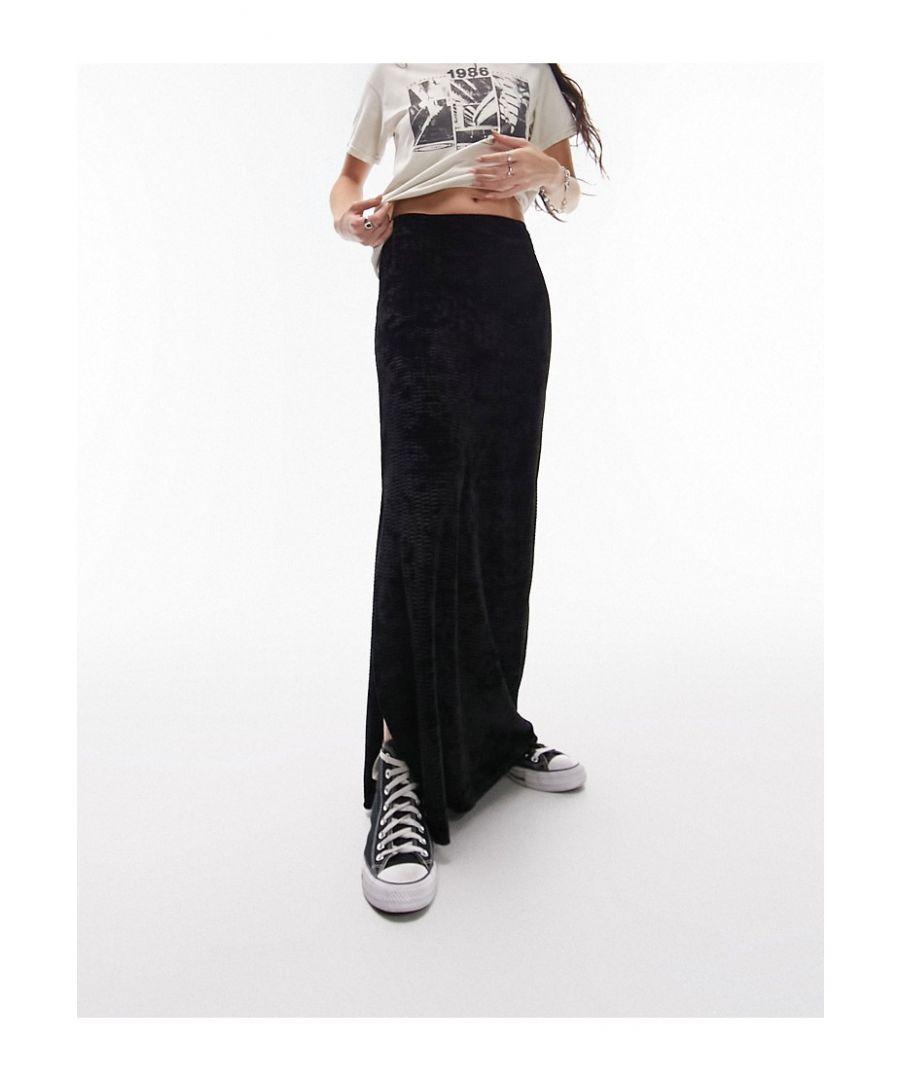 TOPSHOP Textured Velvet Jersey Maxi Skirt in White Lyst UK