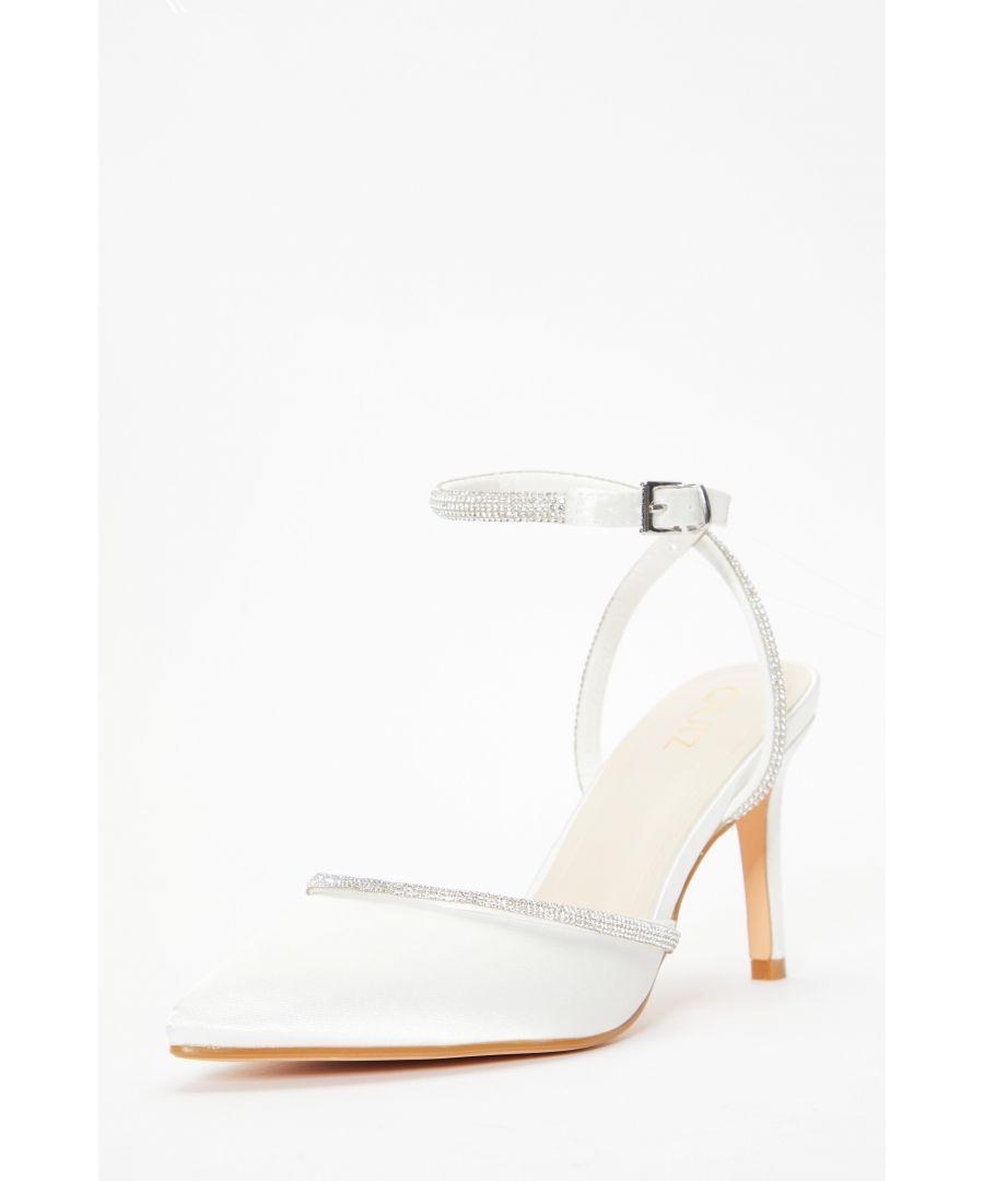 Quiz white deals satin bridal sandals