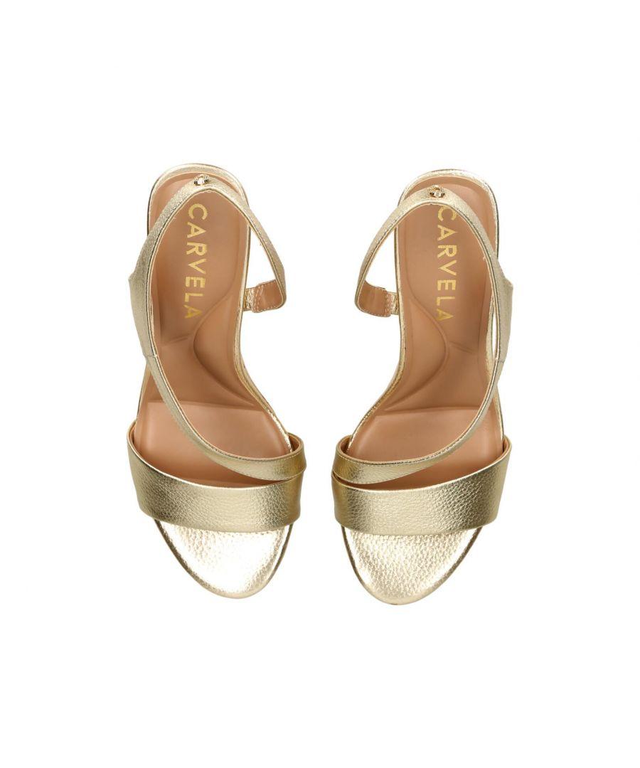 Carvela Kurt Geiger Leather Symmetry Wedge 75 Heels in Metallic