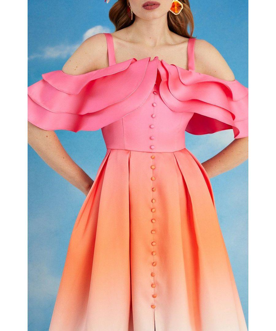 strapless open back dress Romi Crystal Coast Butterfly Dress Pink / M