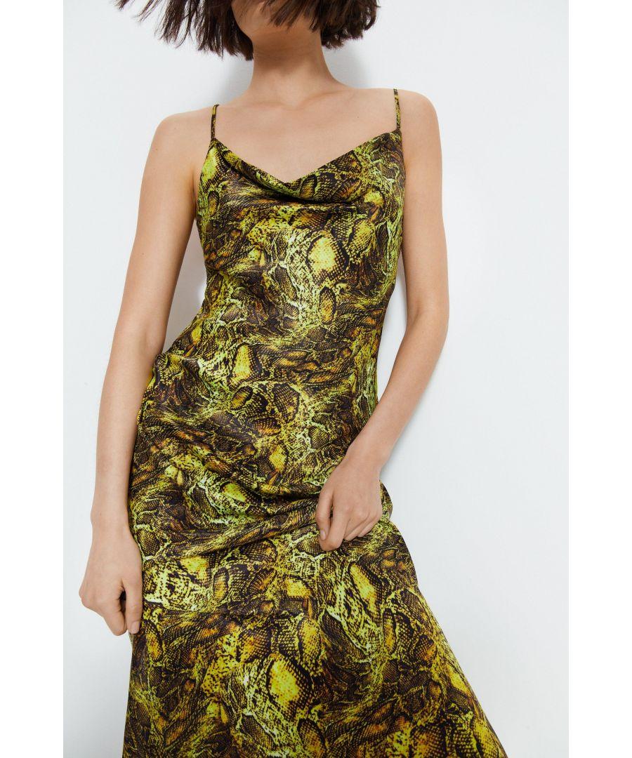 Snake print satin dress deals
