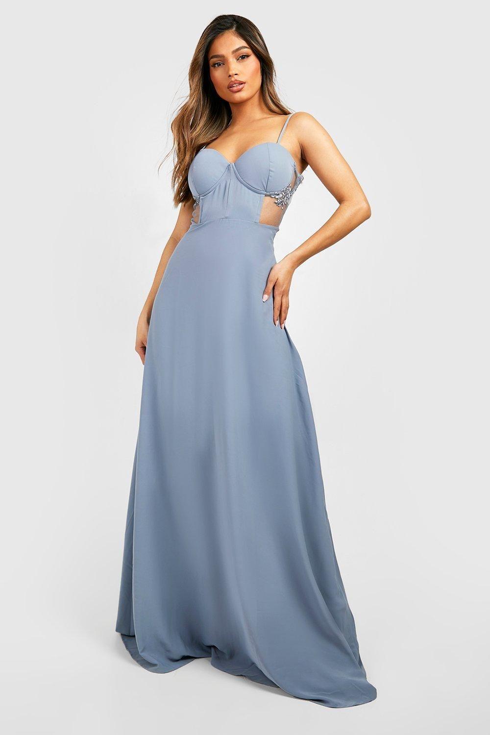 boohoo lace corset maxi dress White Bandeau Corset Lace Skirt Maxi Dress