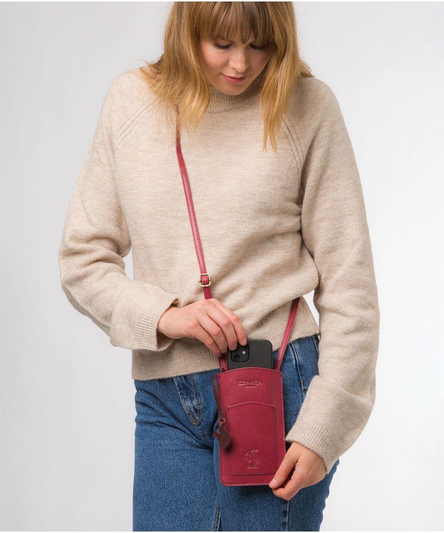 Conkca 'Siren' Orchid Leather Cross Body Phone Bag in Red Lyst UK