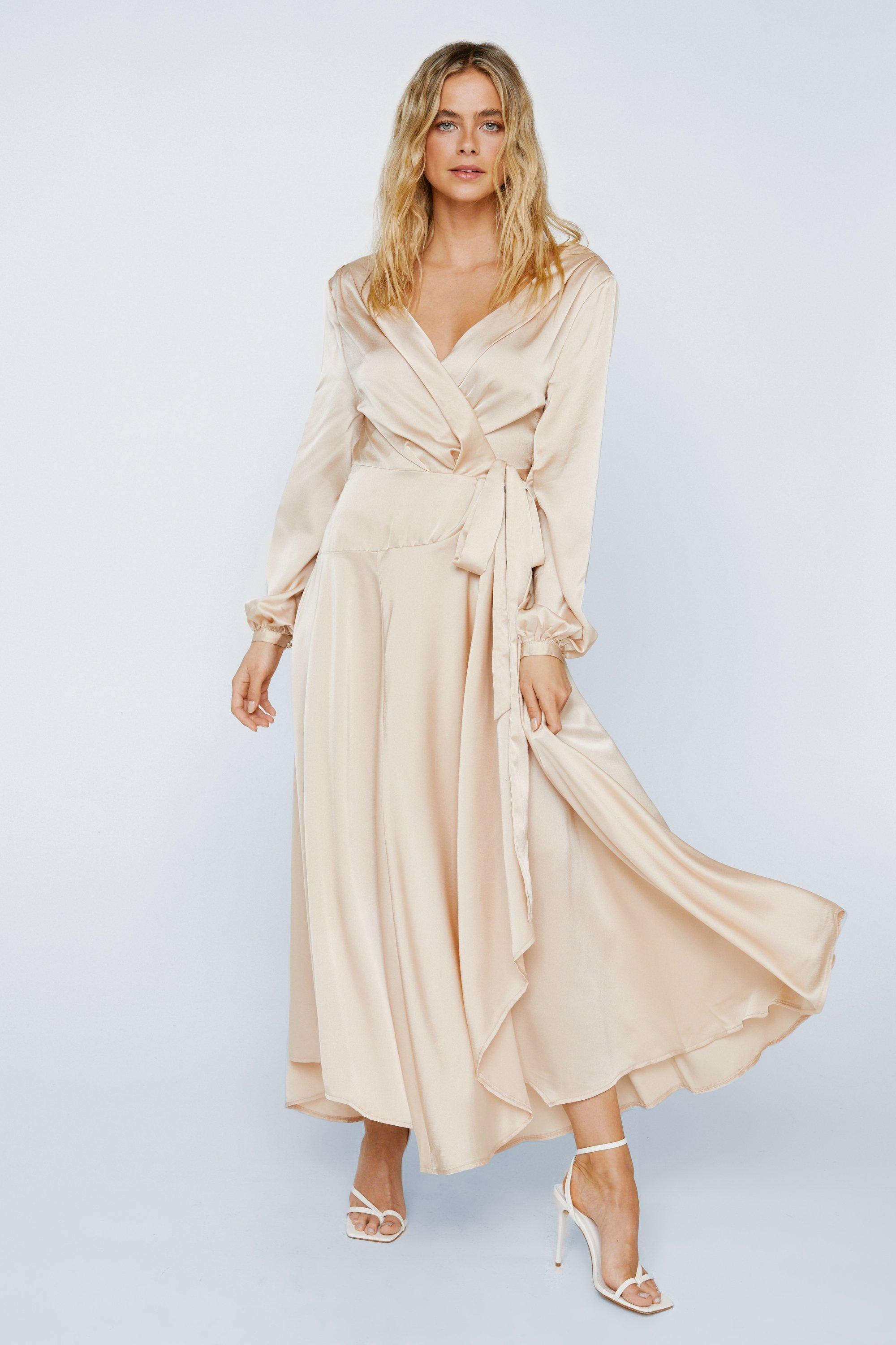 knee length dresses for ladies SATIN BIAS COWL BACK MAXI | FAIRY FLOSS  THIRD FORM