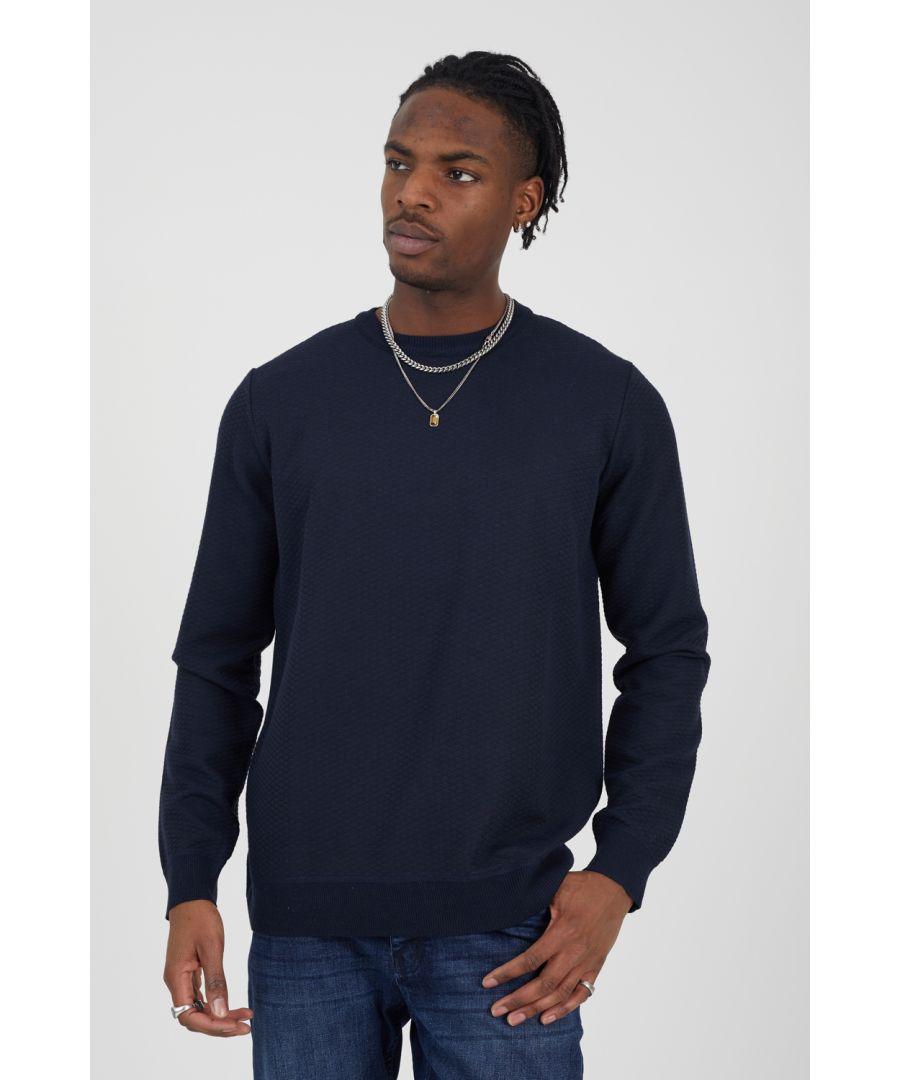 Brave Soul Jacquard Knit Crew Neck Jumper in Blue for Men Lyst UK