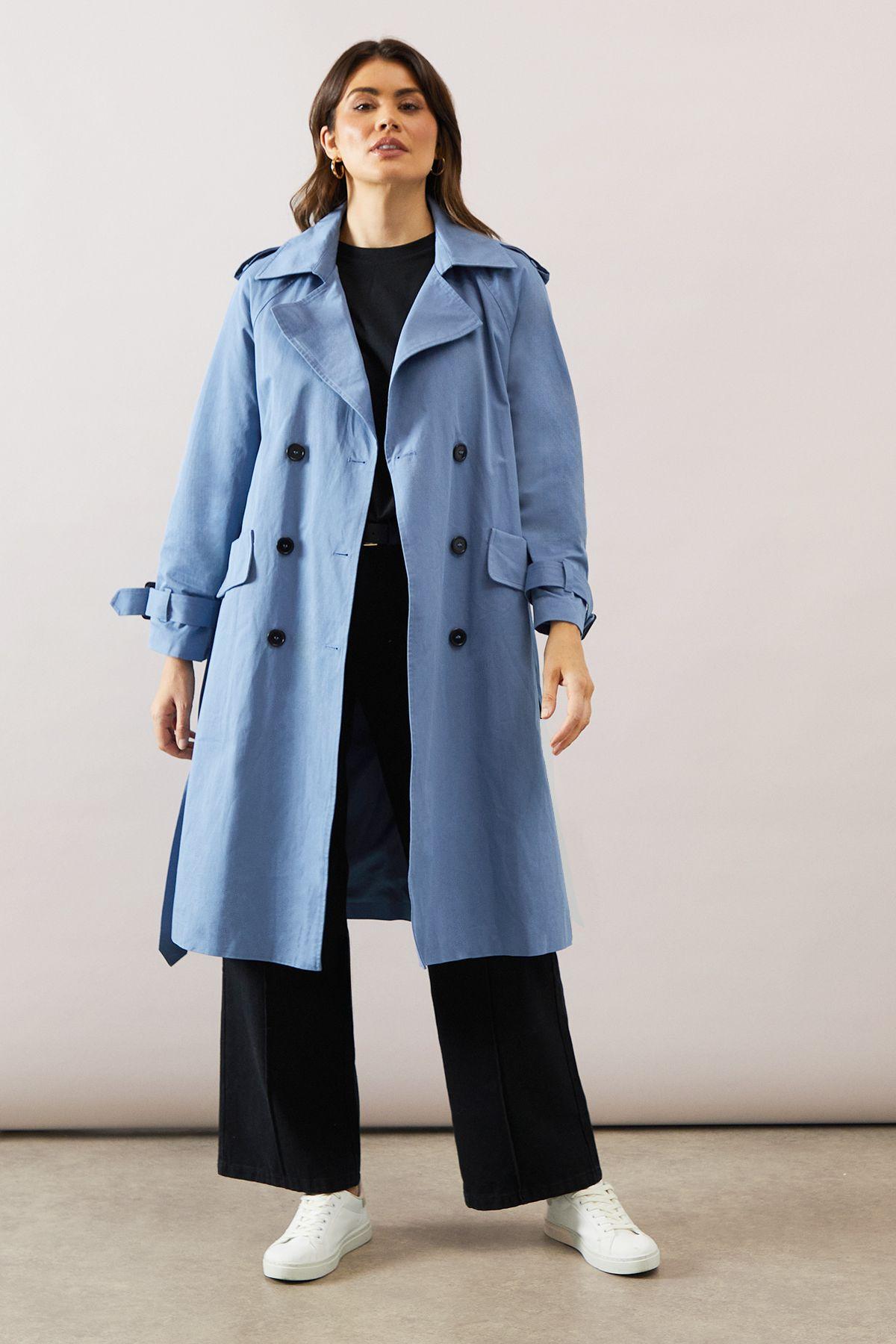 Belted Trench Coat Wallis Grey Military Coat Jackets Coats Detail