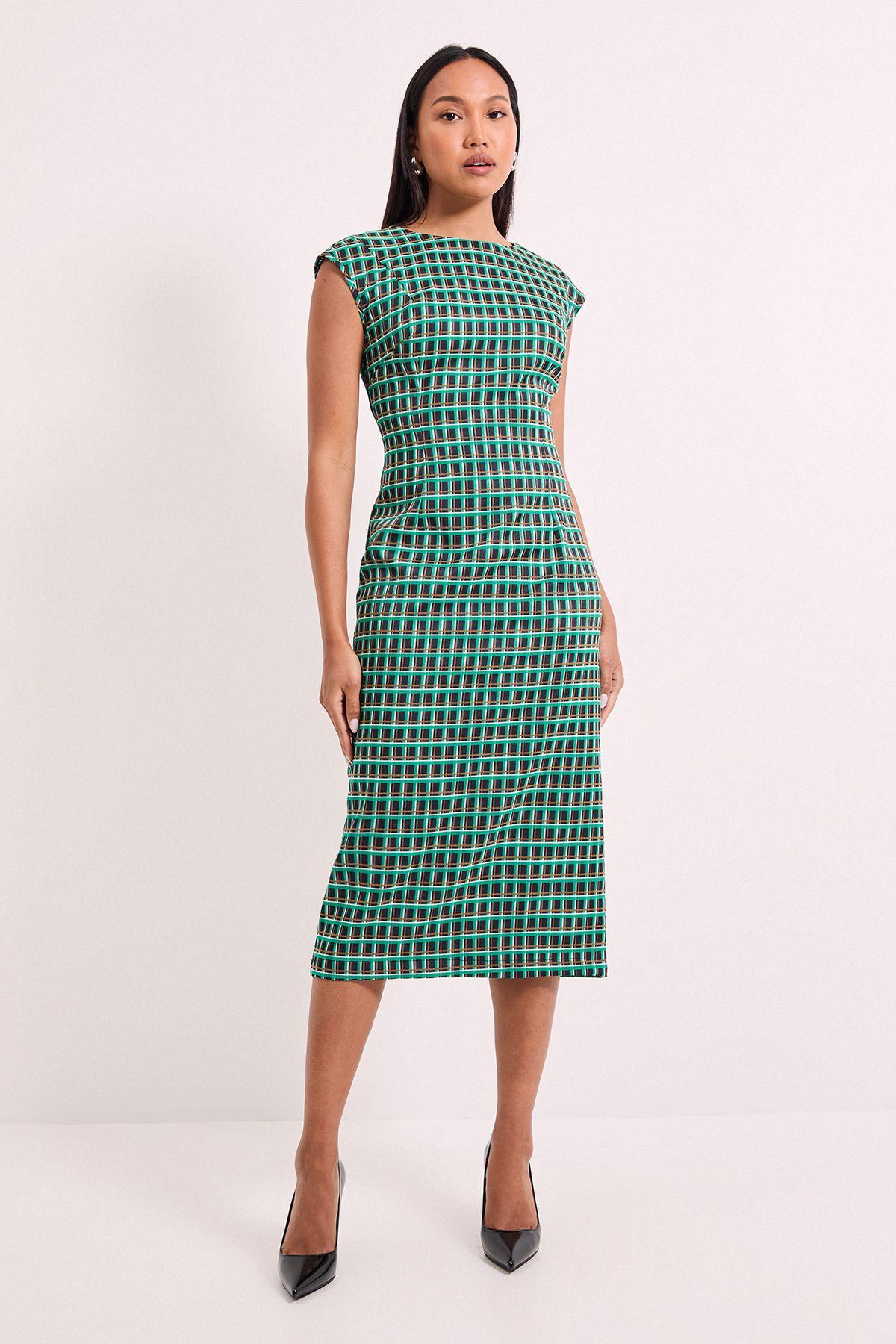 principles green dress Principles green 100% silk print halter neck summer dress UK 12 – Scum  Vintage main image 0