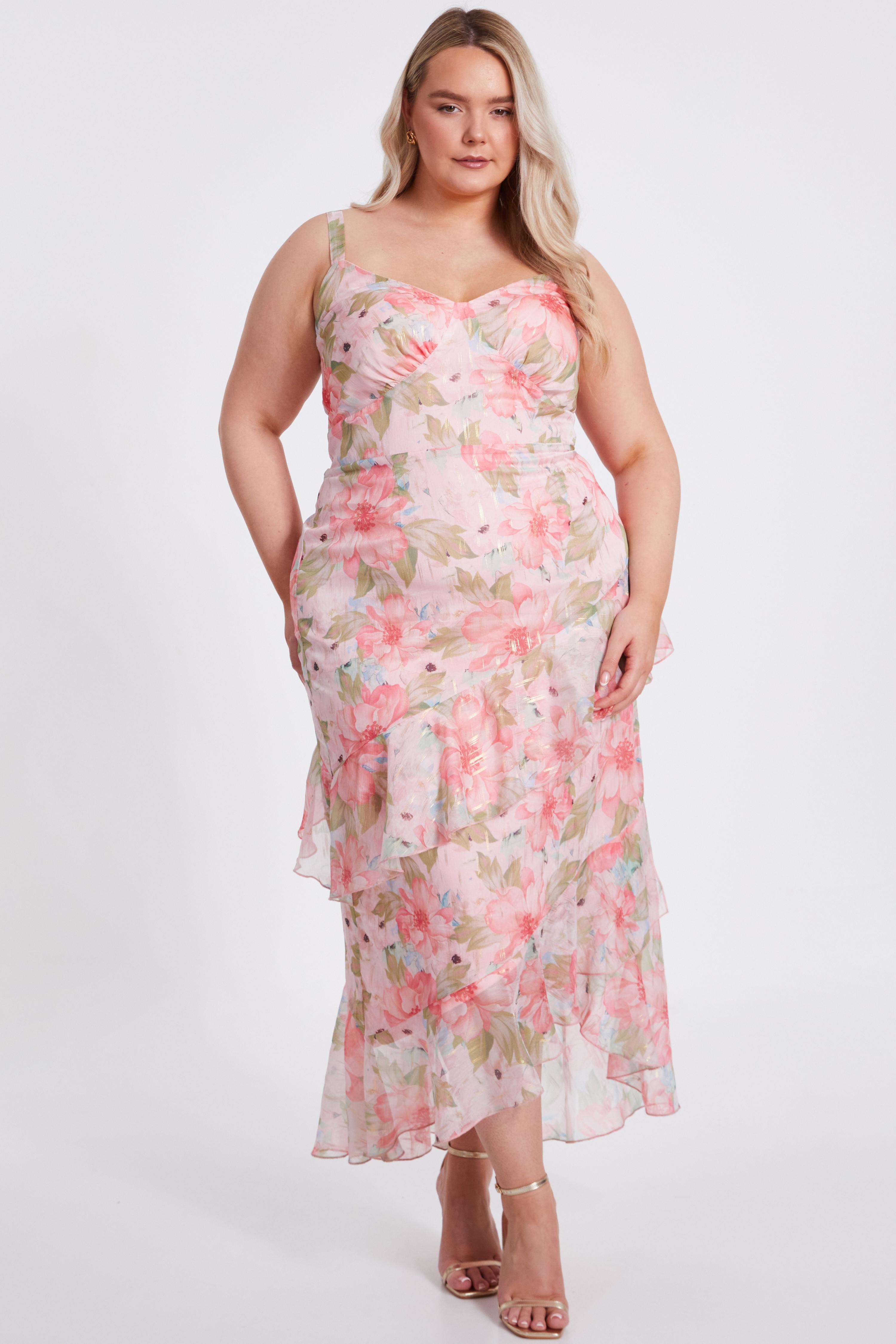 quiz blush pink dress Pink Lace Dress Quiz Floral Fishtail Dress Shoulder Dress Quiz Pink Bardot  Dress Baby Pink Fishtail