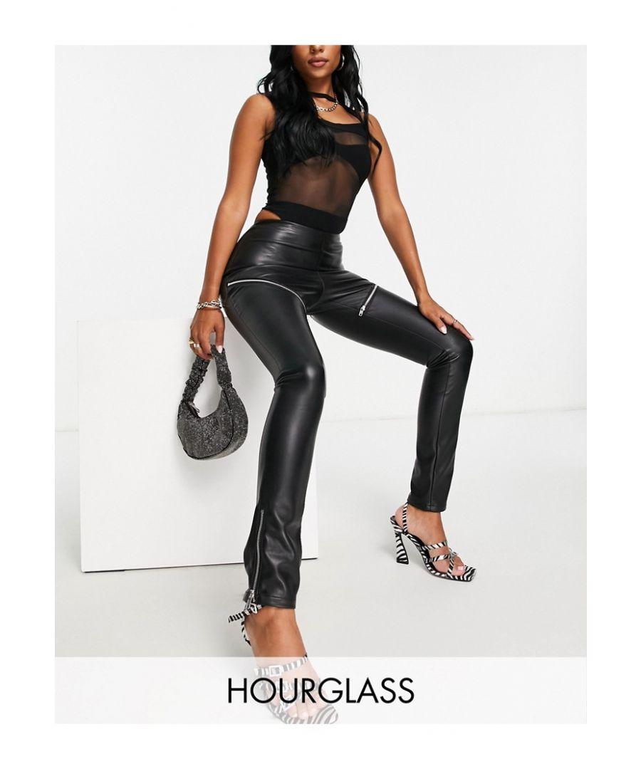 Faux leather trousers deals with zips