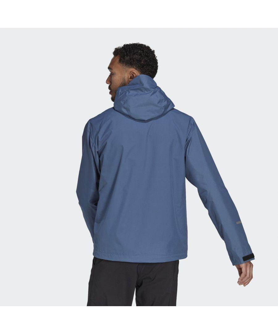 adidas Originals Multi Rain.rdy 2-layer Rain Jacket Recycled Material in Blue | Lyst UK