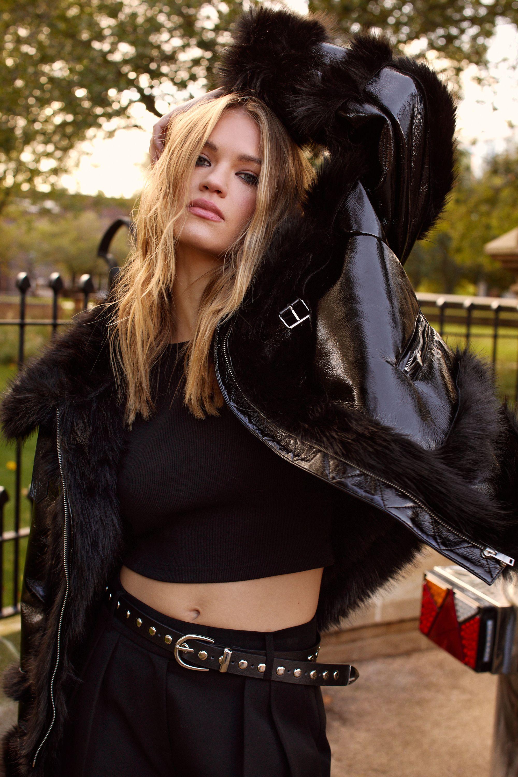 Nasty Gal Black Shaggy Fur Fur Coat Y2k Shaggy Faux Fur Coat Nasty