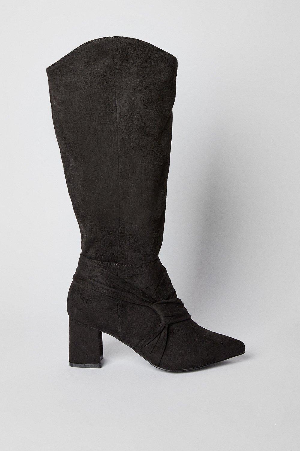 Wallis Wide Fit Augustine Twist Detail High Heel Pointed Knee