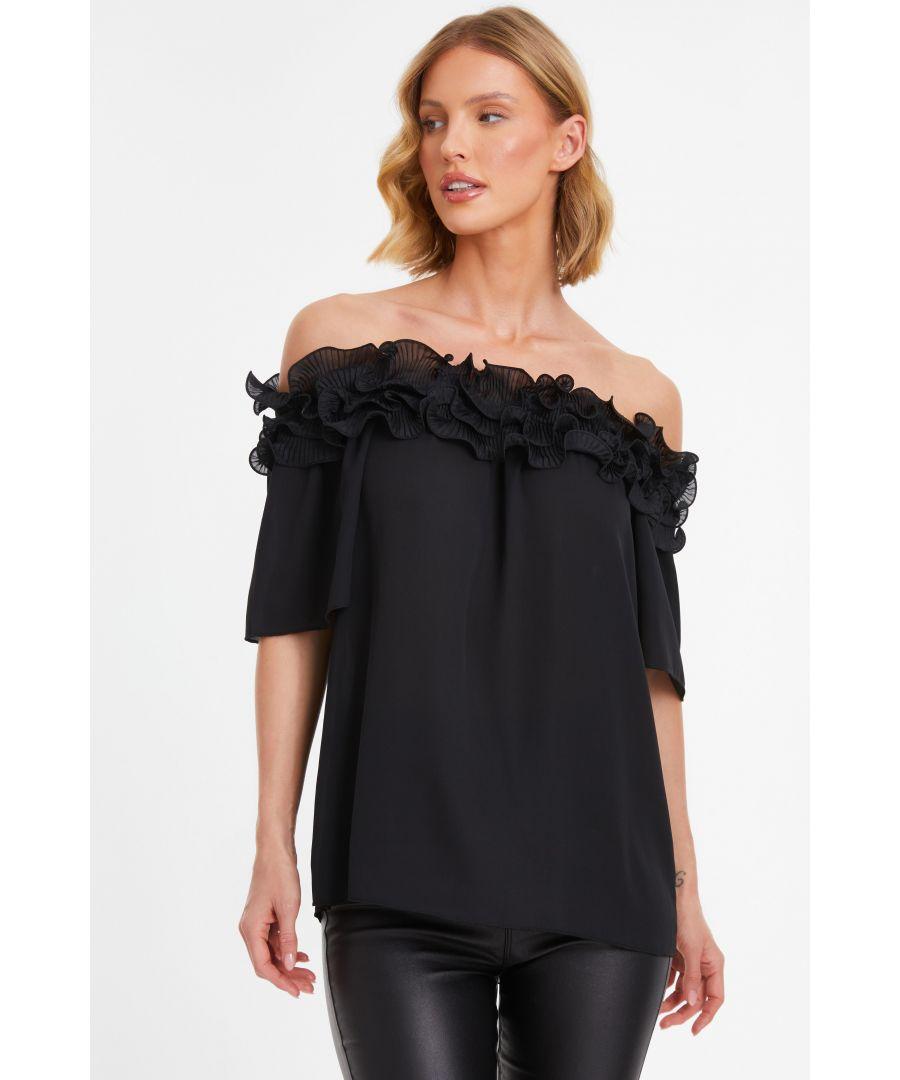 quiz black bardot top