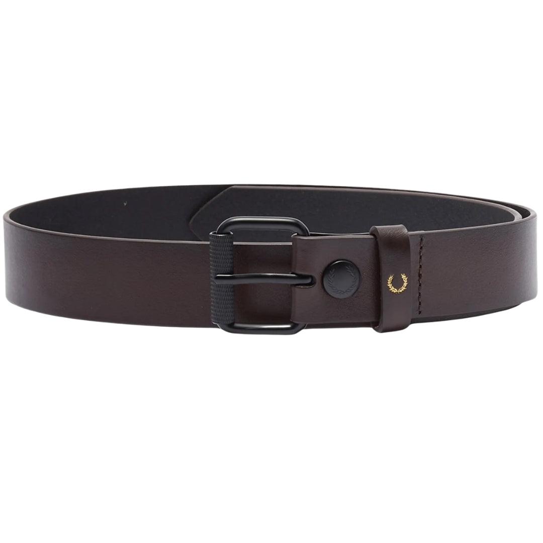 小物 FREDPERRY Burnished Leather Belt Fred Perry Oxblood Burnished Leather Belt in Black for Men | Lyst UK
