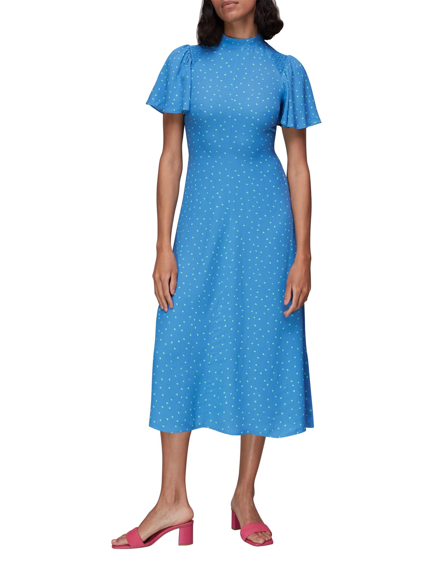 blue and white smocked maxi dress Ashley – Wave Rose breathable fabric and our gifts-for-you Women Spaghetti Strap Lace Size:- Medium (10-12)