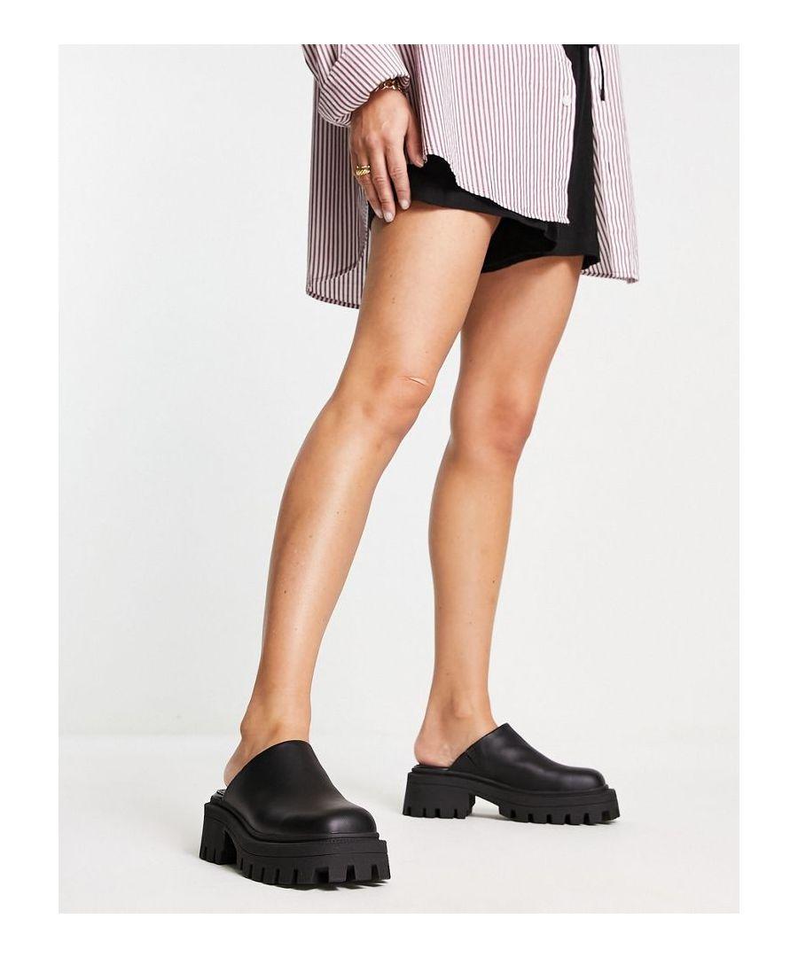 ASOS Marvin Chunky Flat Mules in White Lyst UK