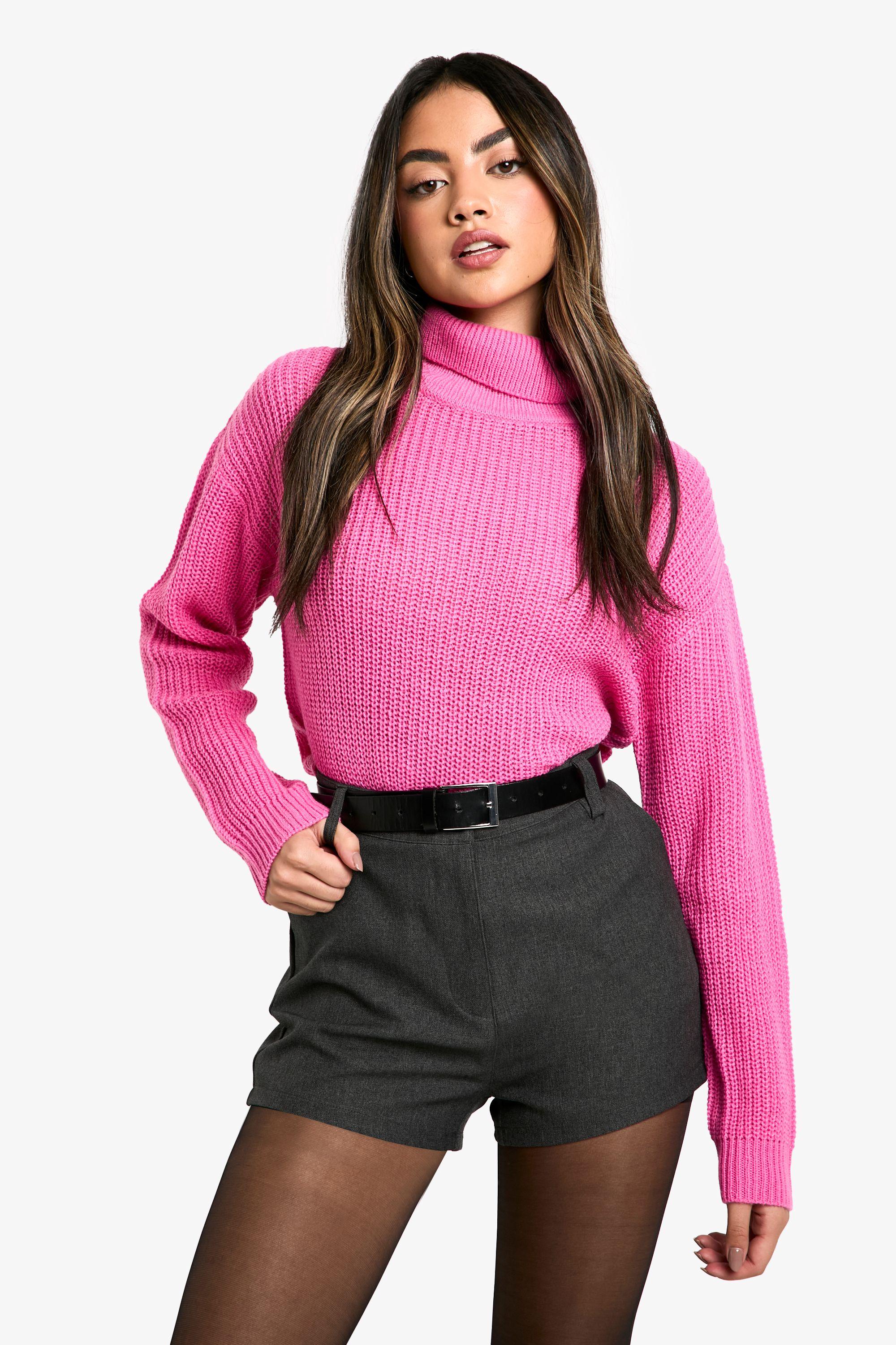 Boohoo Cropped Batwing Sweater Boohoo Basic Roll Neck Crop Sweater