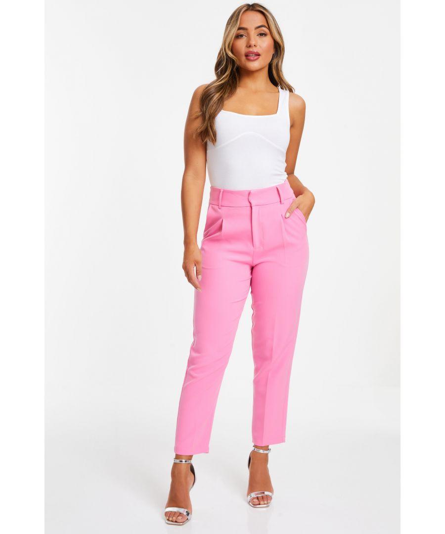 Quiz Petite Tailored Trousers in Pink Lyst UK
