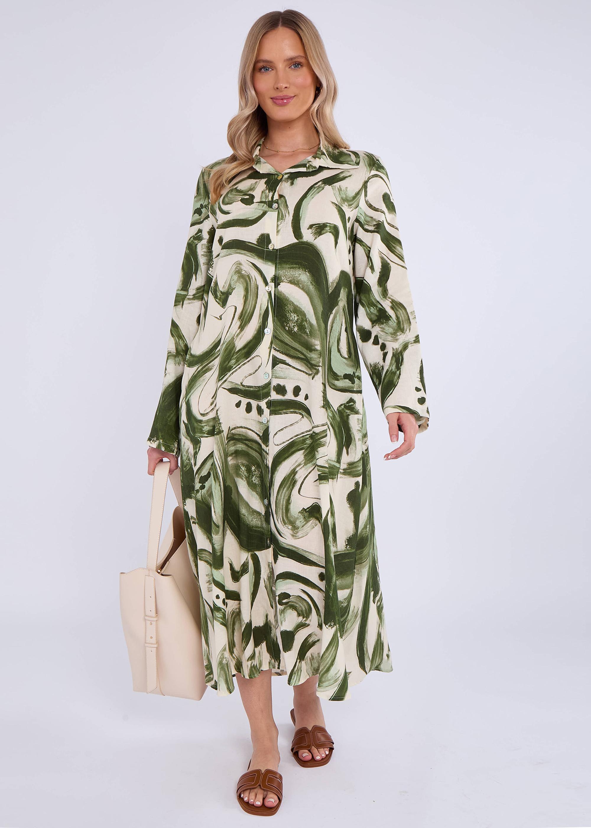 green emerald velvet dress Baltic Born Womens Ginny Maxi Dress | Light Green Floral main image 0