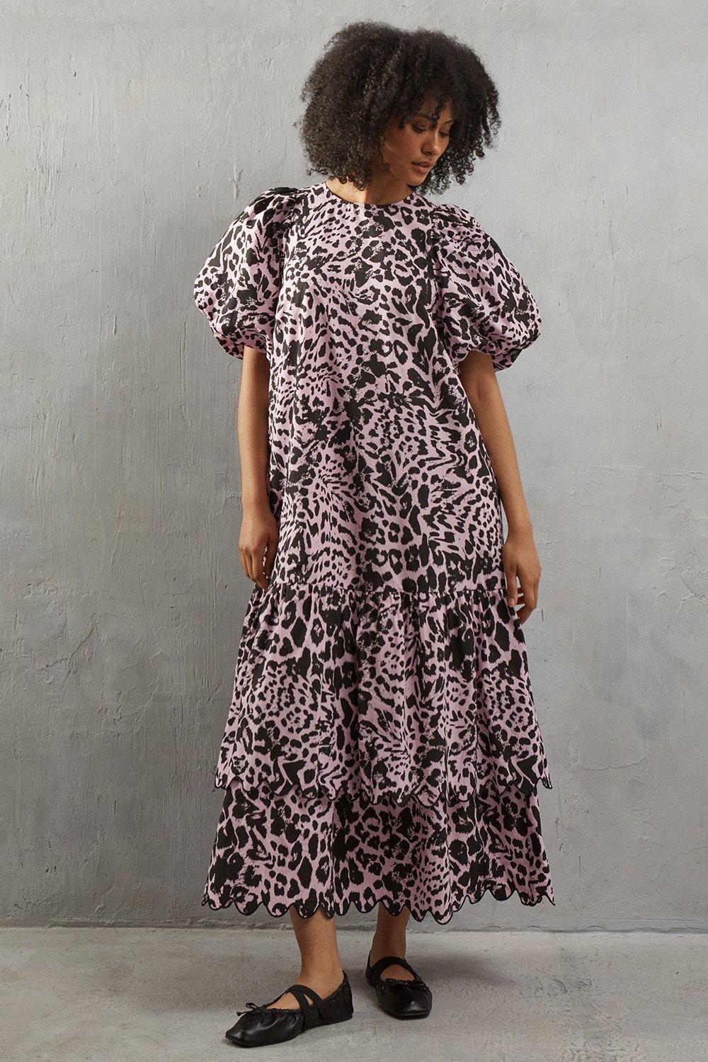 warehouse leopard shirt dress